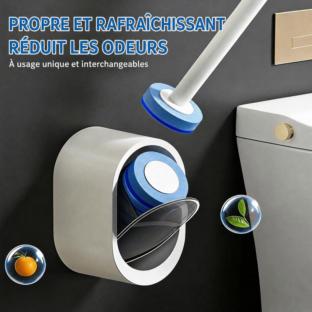 Heroza™ – Brosse WC à Tête Interchangeable V2