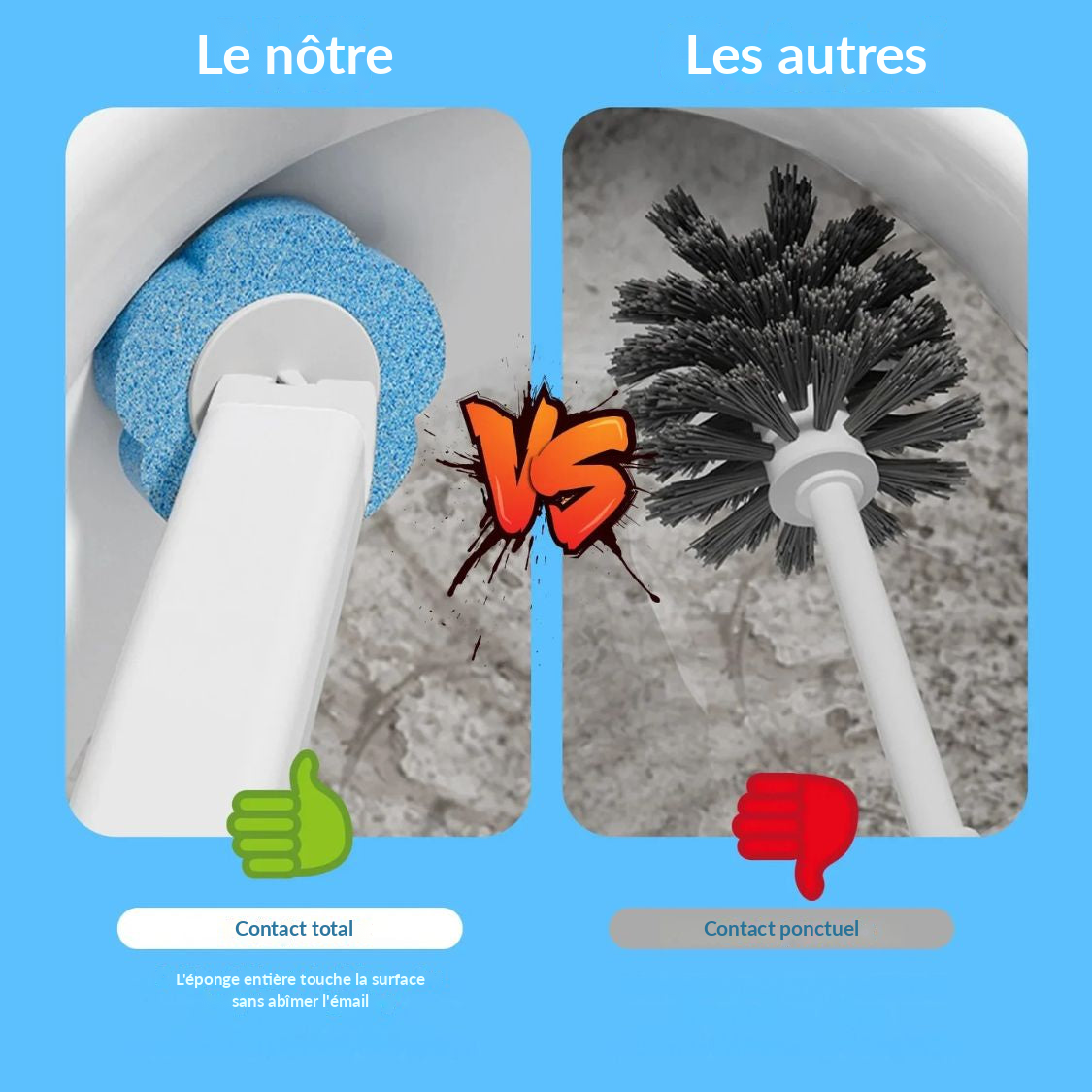 Comparaison Heroza contre brosse classique